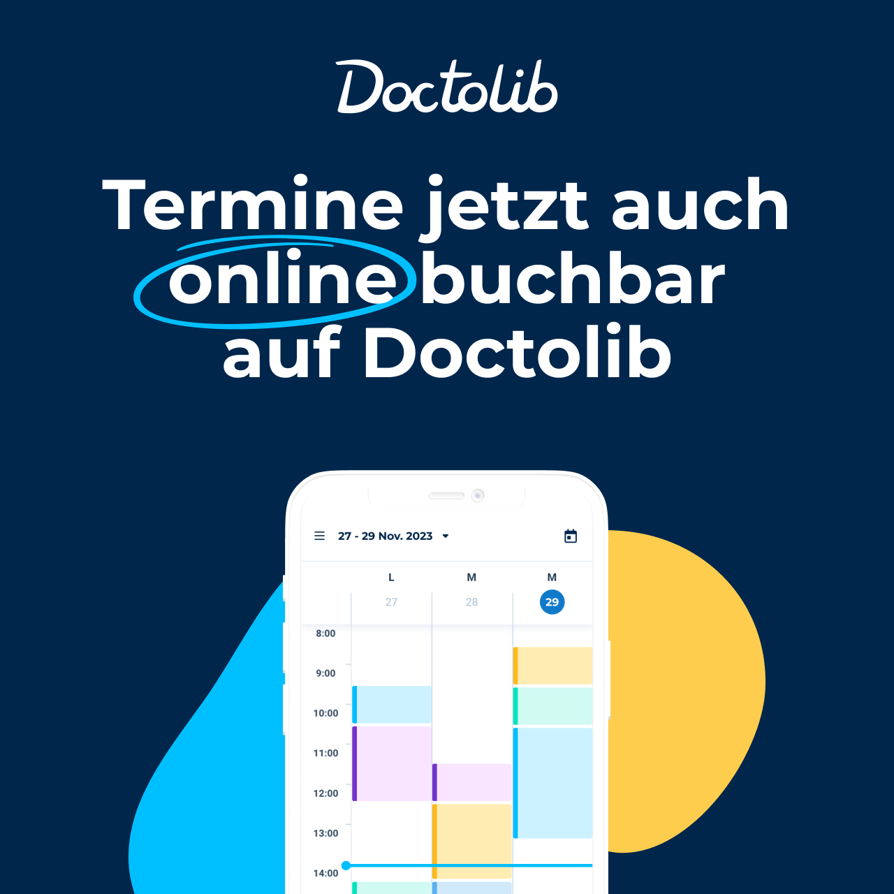 Termine jetzt auch 24/7 online buchbar, über Doctolib!