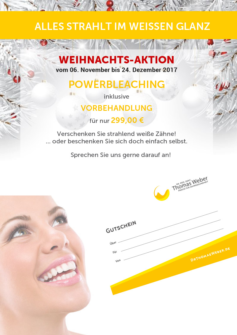 Zahnbleaching als Weihachtsgeschenk - Zahnarztpraxis Weinsberg Zahnbleaching als Weihachtsgeschenk - Zahnarztpraxis Weinsberg