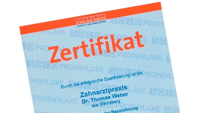 Zertifizierte SOLO-Prophylaxe®-Praxis