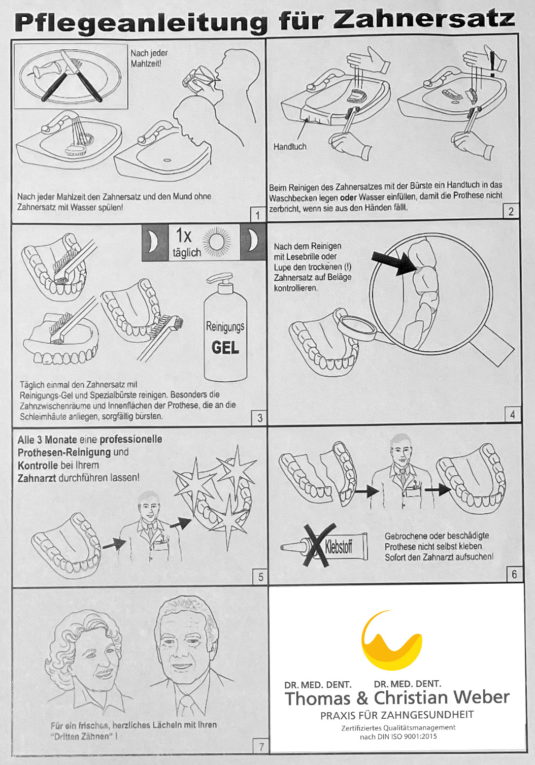 Pflegeanleitung für Zahnersatz